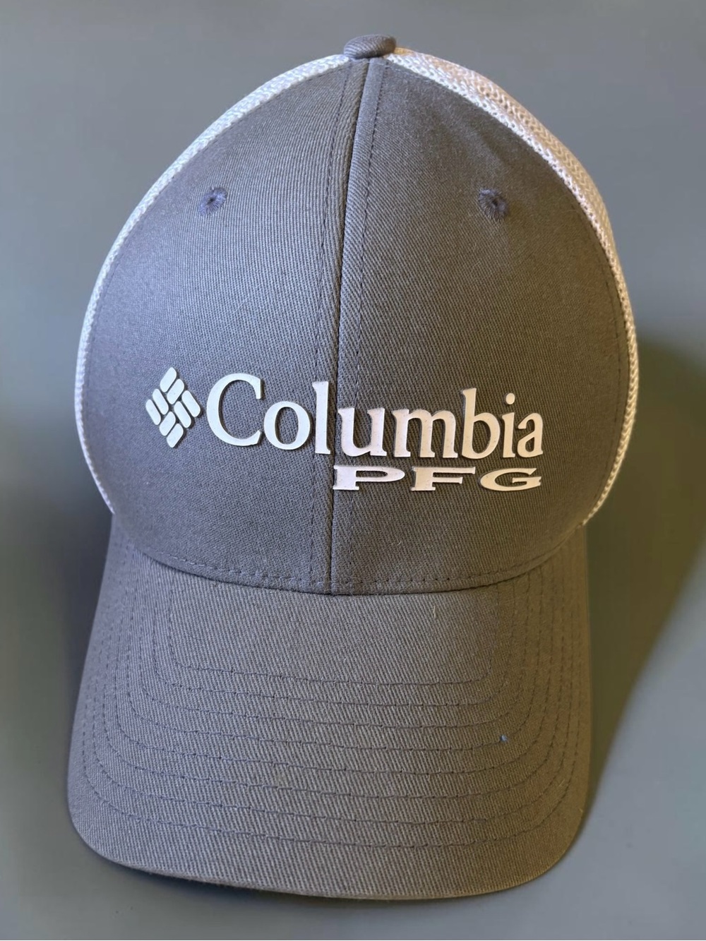 Columbia PFG Mesh Snapback Hooks Trucker Hat Gray Performance Fishing Cap